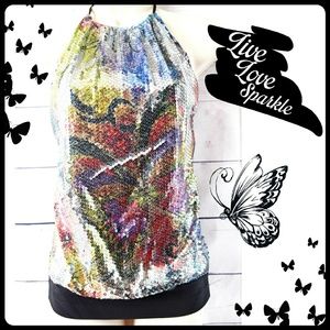 Sequins butterfly top